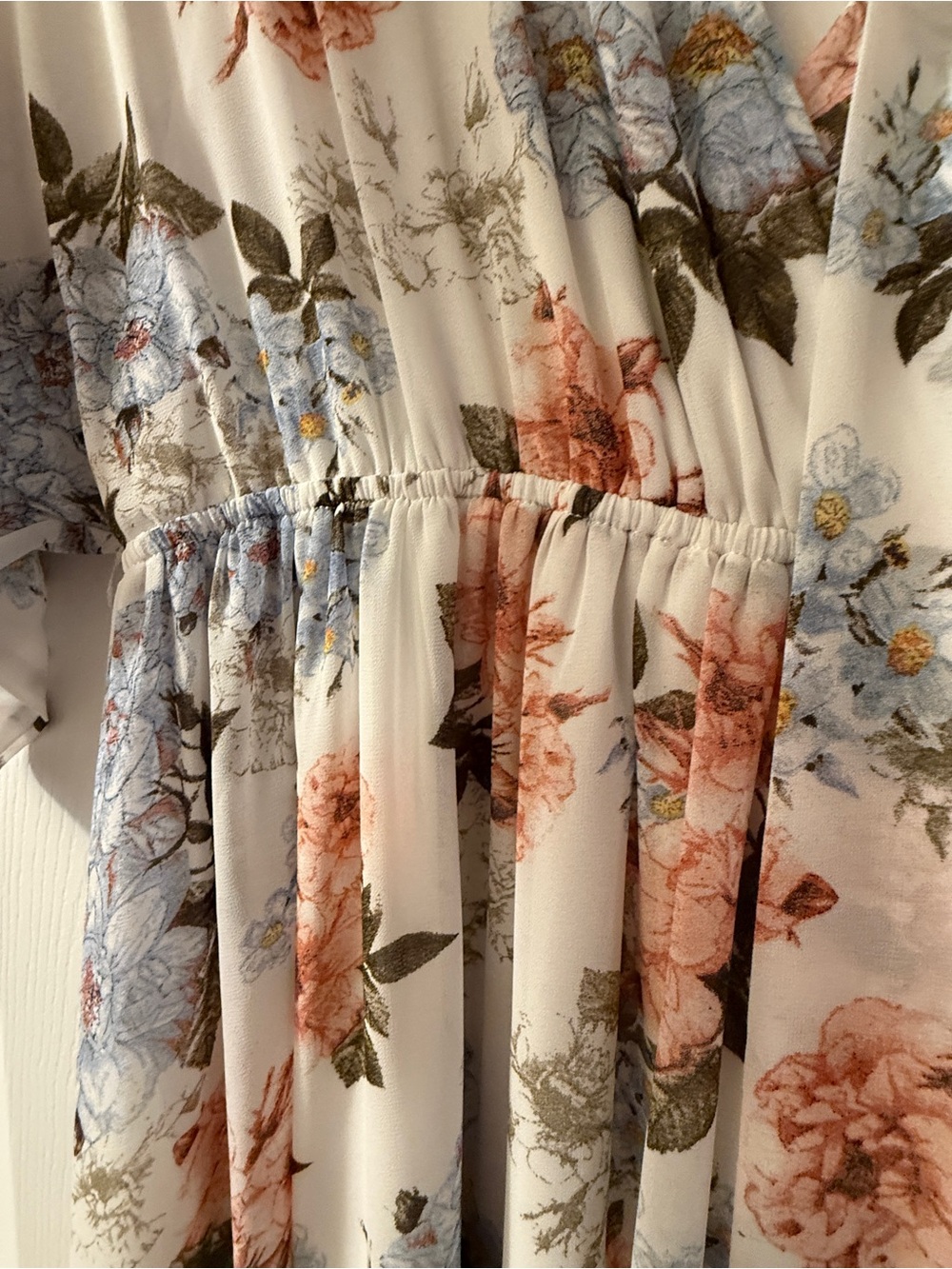 Baltic Born Cream Floral Maxi Dress with Pink & Blue Blooms - Picture 2 of 3